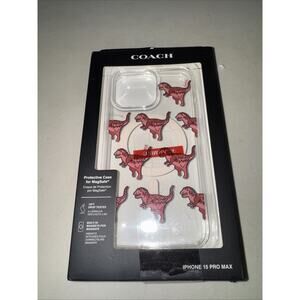 NIB Coach Rexy Glitter Dinosaur -iPhone 15 Pro Max- MagSafe Clear Case
